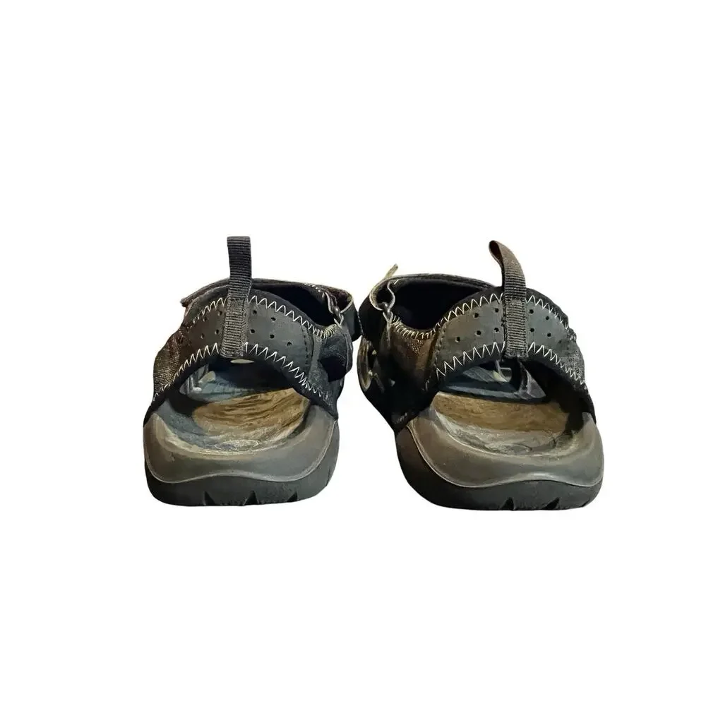 Crocs Men‘s Sandals 11 Swiftwater Fishermen Deck Water Shoes Brown Camping